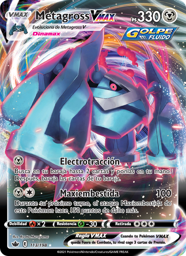 Metagross VMAX 113 — Reinado Escalofriante (Spanish Pokémon TCG card)