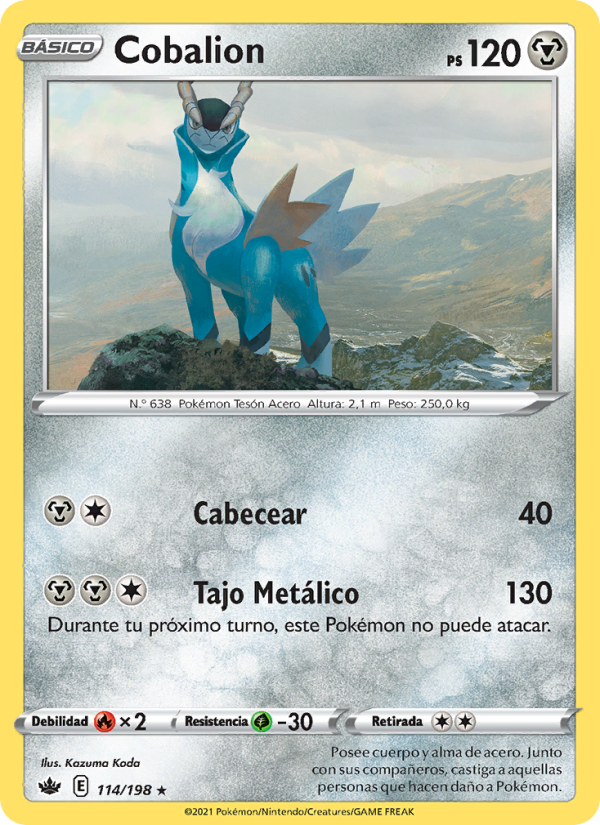 Cobalion 114 — Reinado Escalofriante (Spanish Pokémon TCG card)