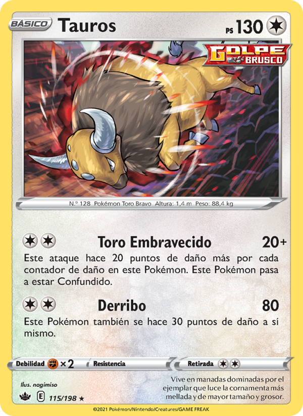 Tauros 115 — Reinado Escalofriante (Spanish Pokémon TCG card)