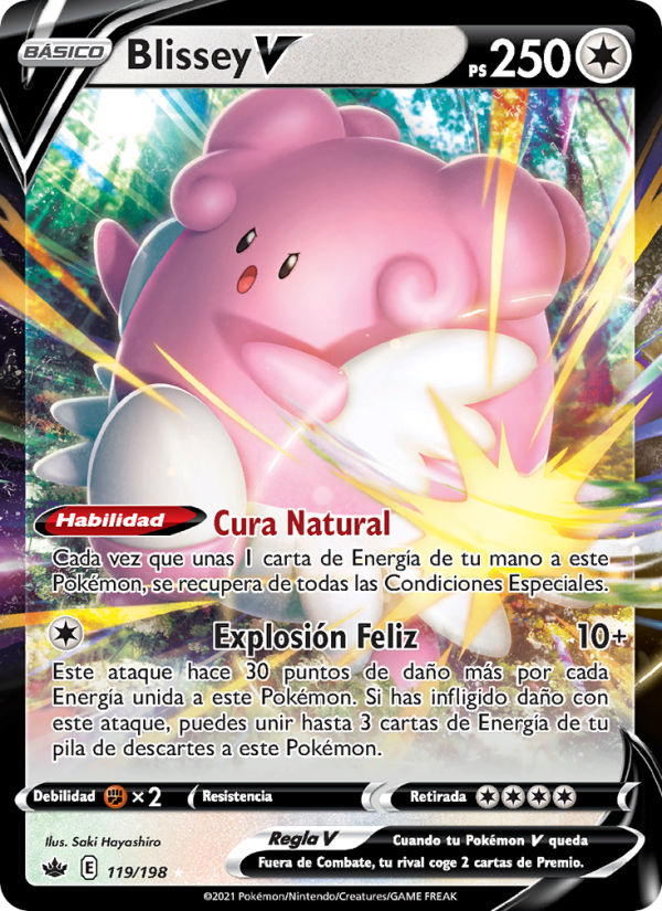 Blissey V 119 — Reinado Escalofriante (Spanish Pokémon TCG card)