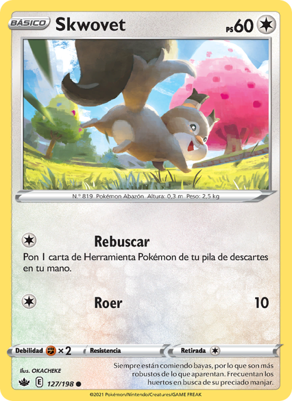 Skwovet 127 — Reinado Escalofriante (Spanish Pokémon TCG card)