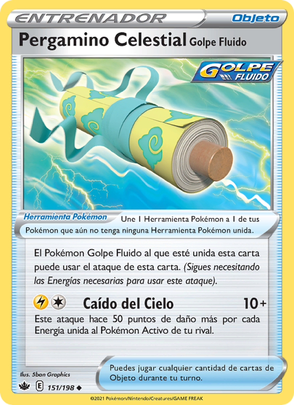 Pergamino Celestial Golpe Fluido 151 — Reinado Escalofriante (Spanish Pokémon TCG card)