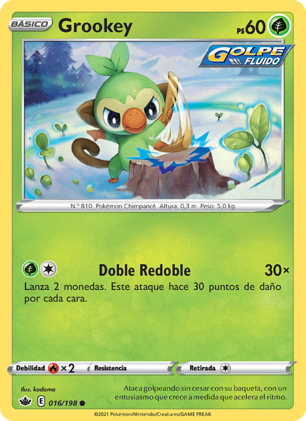 Grookey 16 — Reinado Escalofriante (Spanish Pokémon TCG card)