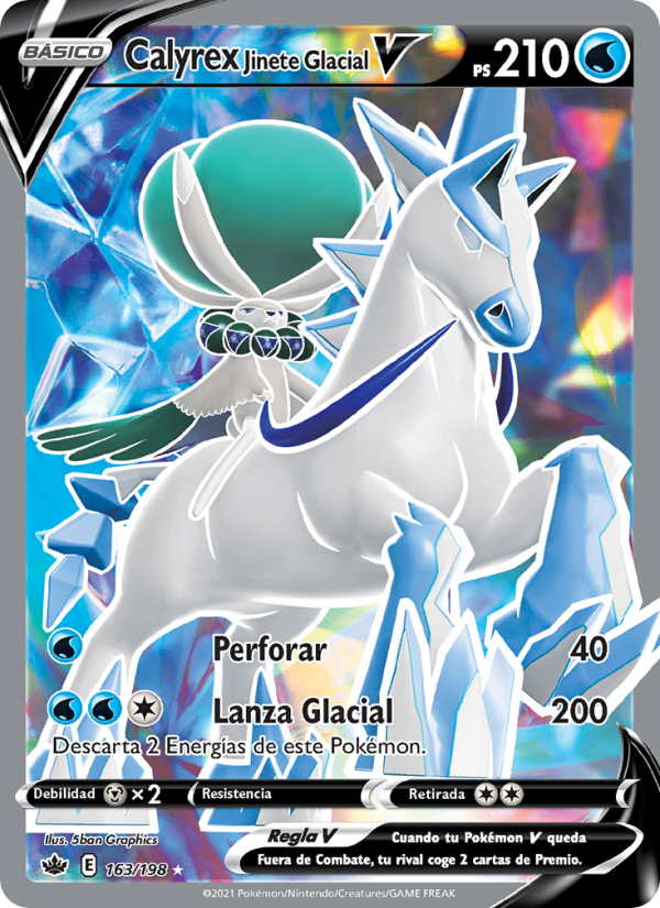 Calyrex Jinete Glacial V 163 — Reinado Escalofriante (Spanish Pokémon TCG card)