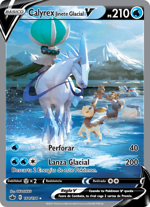 Calyrex Jinete Glacial V 164 — Reinado Escalofriante (Spanish Pokémon TCG card)
