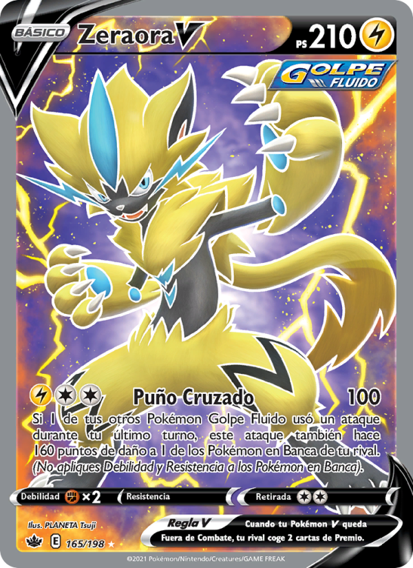 Zeraora V 165 — Reinado Escalofriante (Spanish Pokémon TCG card)