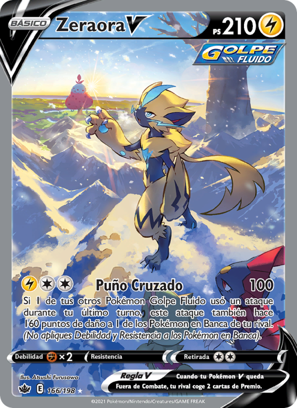 Zeraora V 166 — Reinado Escalofriante (Spanish Pokémon TCG card)