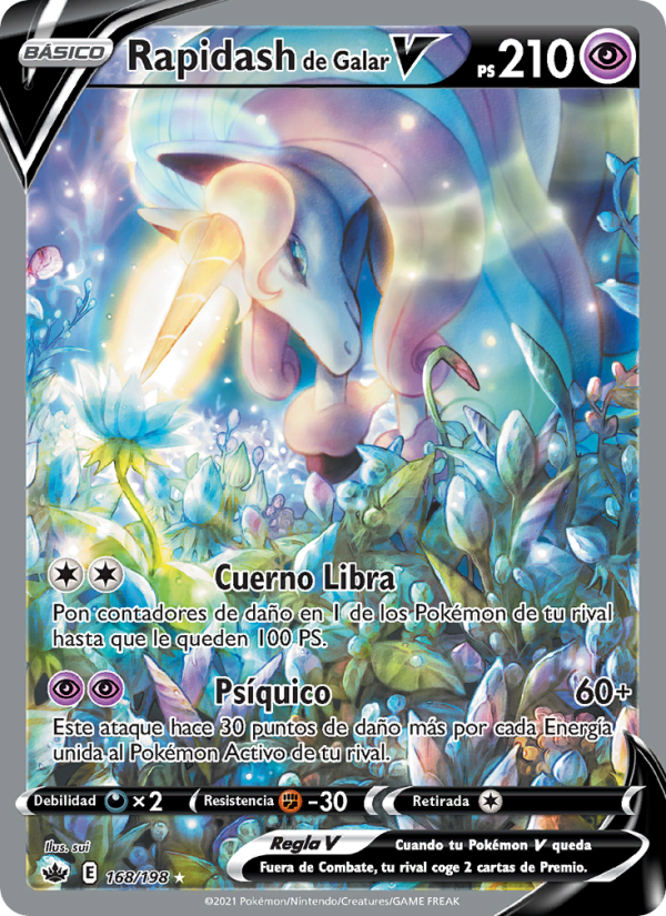 Rapidash de Galar V 168 — Reinado Escalofriante (Spanish Pokémon TCG card)
