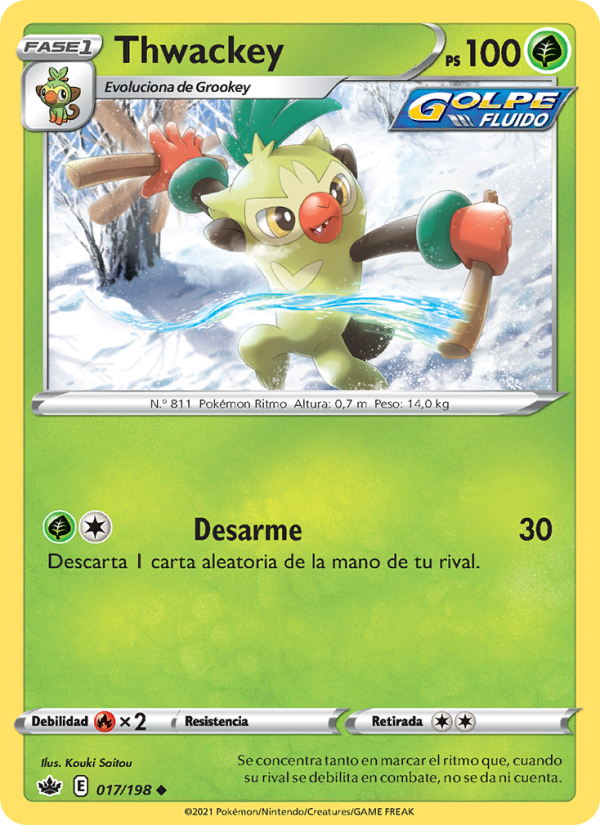 Thwackey 17 — Reinado Escalofriante (Spanish Pokémon TCG card)