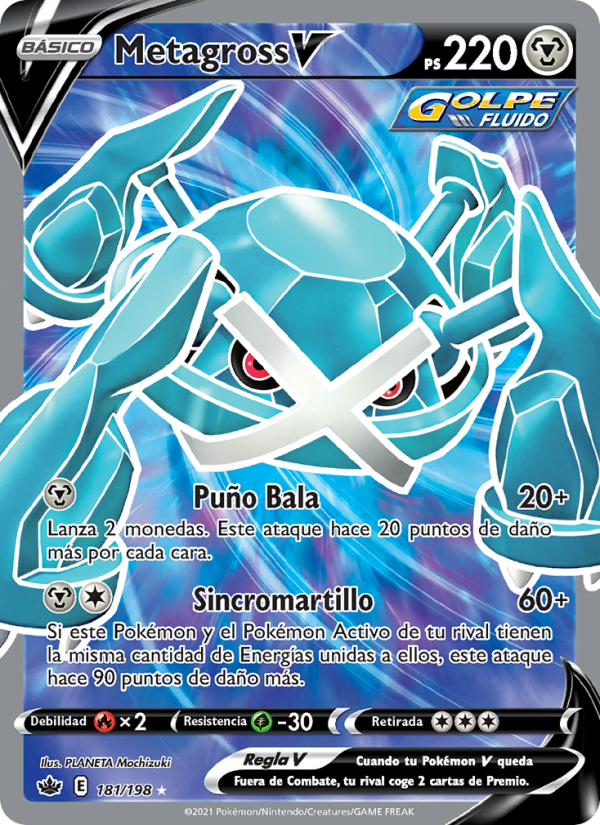 Metagross V 181 — Reinado Escalofriante (Spanish Pokémon TCG card)