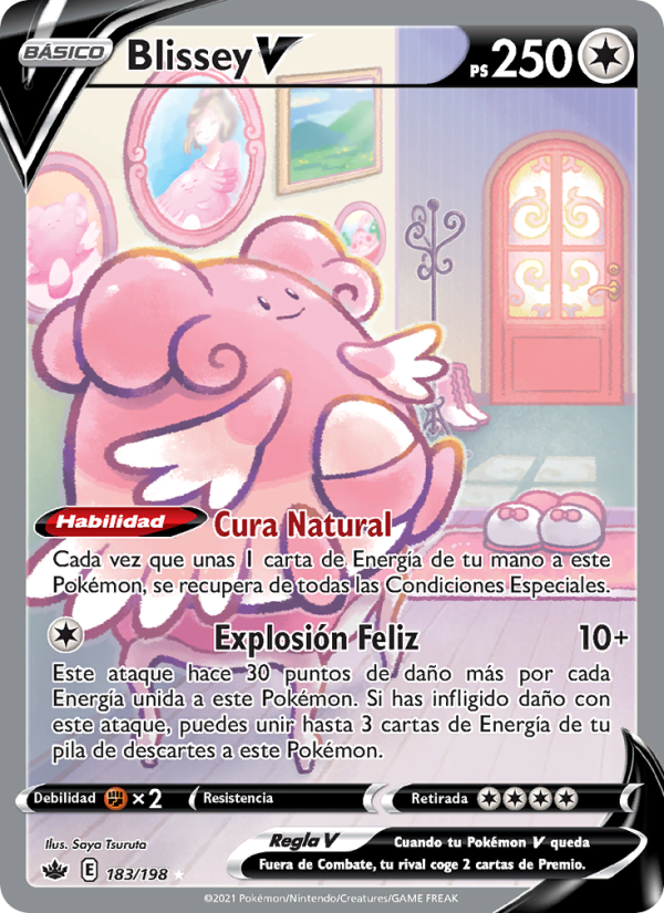 Blissey V 183 — Reinado Escalofriante (Spanish Pokémon TCG card)
