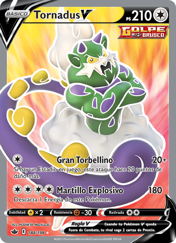 Tornadus V 184 — Reinado Escalofriante (Spanish Pokémon TCG card)