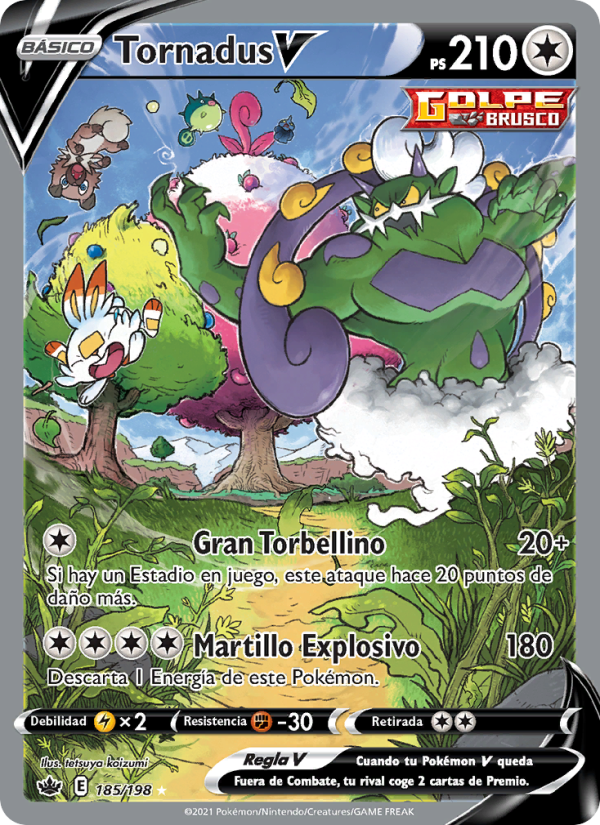 Tornadus V 185 — Reinado Escalofriante (Spanish Pokémon TCG card)