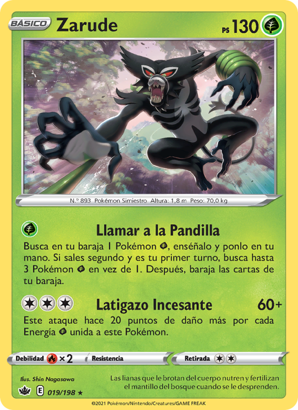 Zarude 19 — Reinado Escalofriante (Spanish Pokémon TCG card)