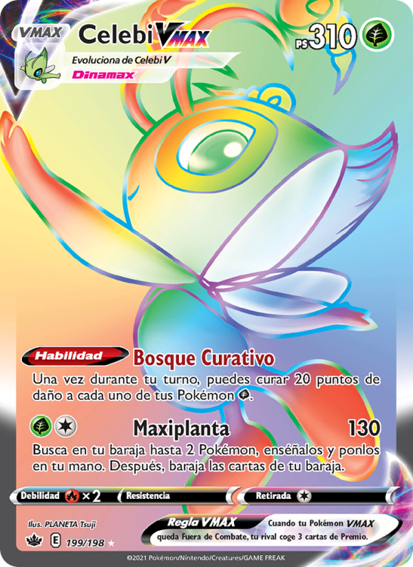 Celebi VMAX 199 — Reinado Escalofriante (Spanish Pokémon TCG card)