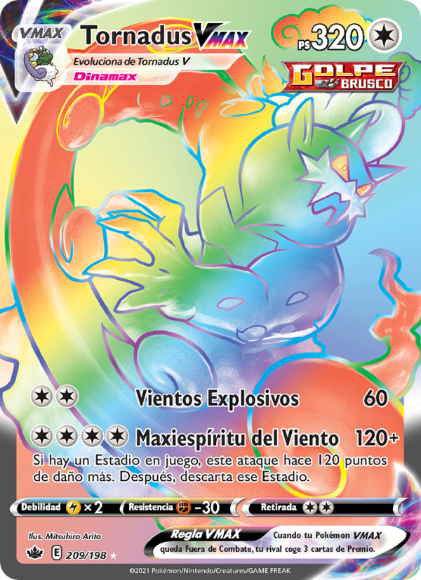 Tornadus VMAX 209 — Reinado Escalofriante (Spanish Pokémon TCG card)