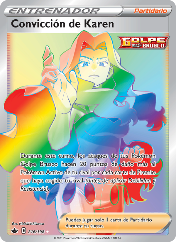 Convicción de Karen 216 — Reinado Escalofriante (Spanish Pokémon TCG card)