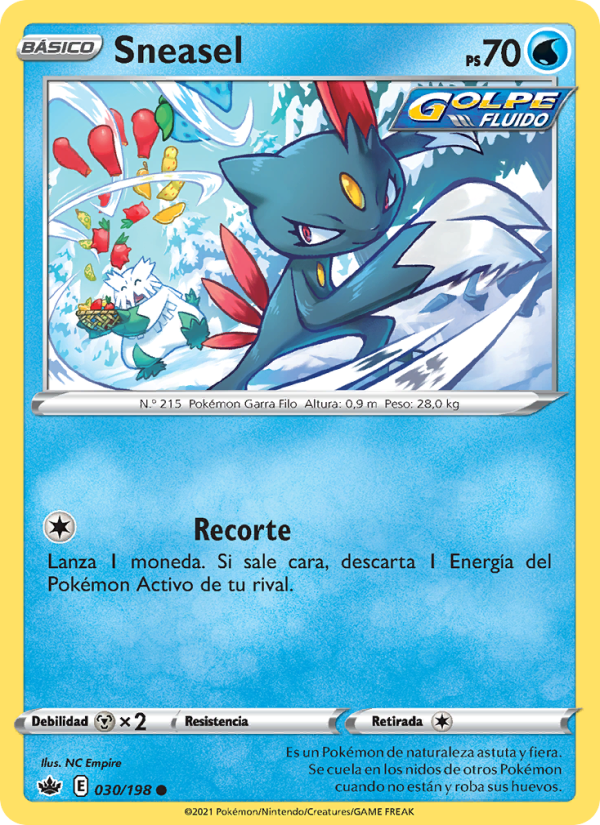 Sneasel 30 — Reinado Escalofriante (Spanish Pokémon TCG card)