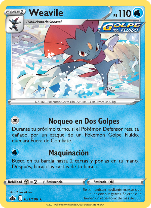 Weavile 31 — Reinado Escalofriante (Spanish Pokémon TCG card)