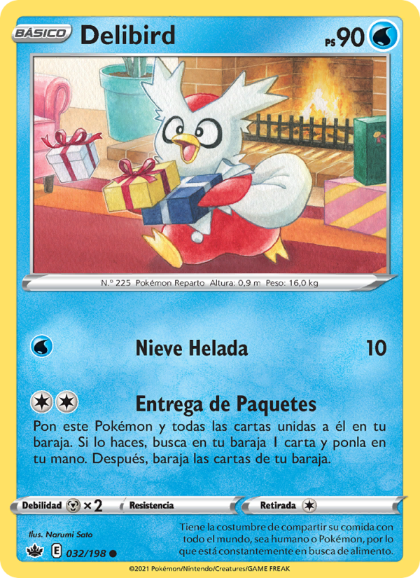 Delibird 32 — Reinado Escalofriante (Spanish Pokémon TCG card)