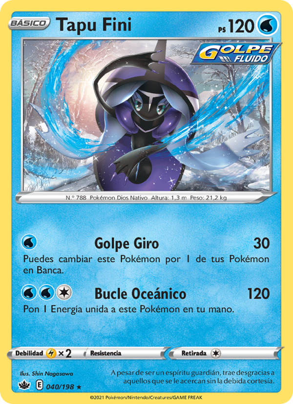 Tapu Fini 40 — Reinado Escalofriante (Spanish Pokémon TCG card)