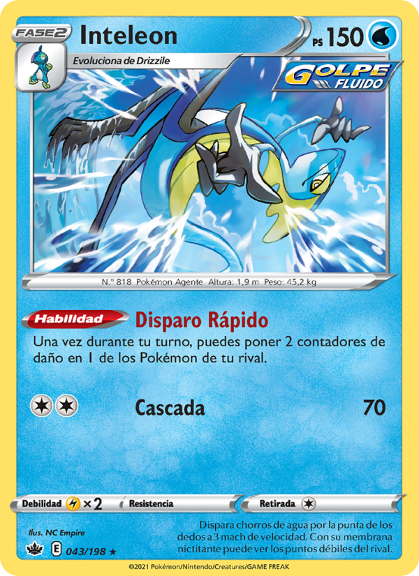 Inteleon 43 — Reinado Escalofriante (Spanish Pokémon TCG card)