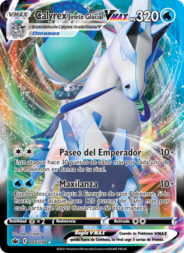 Calyrex Jinete Glacial VMAX 46 — Reinado Escalofriante (Spanish Pokémon TCG card)