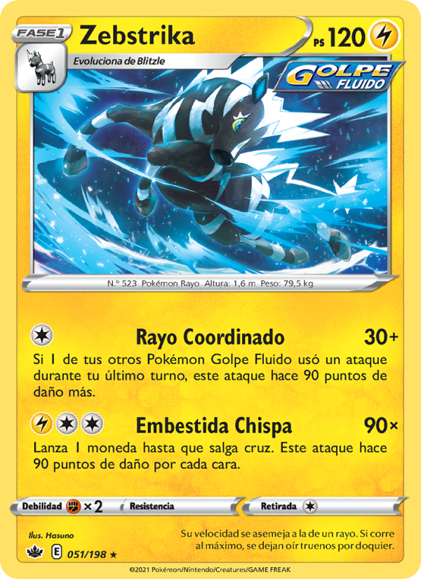 Zebstrika 51 — Reinado Escalofriante (Spanish Pokémon TCG card)