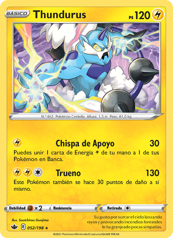 Thundurus 52 — Reinado Escalofriante (Spanish Pokémon TCG card)