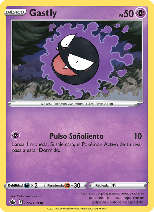 Gastly 55 — Reinado Escalofriante (Spanish Pokémon TCG card)