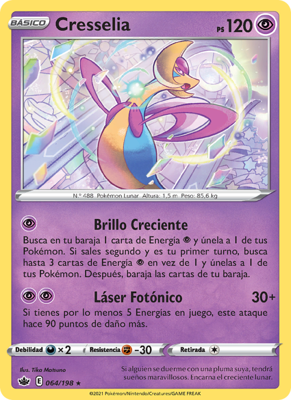 Cresselia 64 — Reinado Escalofriante (Spanish Pokémon TCG card)