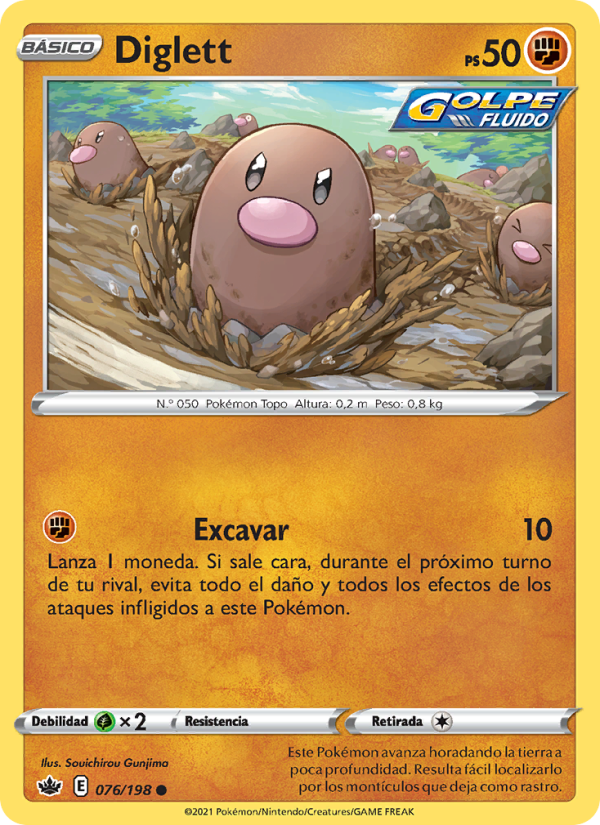 Diglett 76 — Reinado Escalofriante (Spanish Pokémon TCG card)