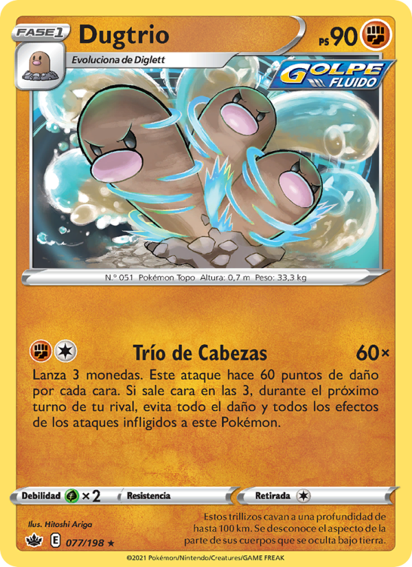 Dugtrio 77 — Reinado Escalofriante (Spanish Pokémon TCG card)