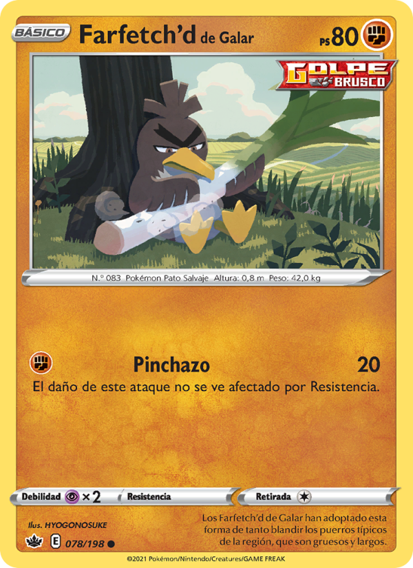 Farfetch'd de Galar 78 — Reinado Escalofriante (Spanish Pokémon TCG card)