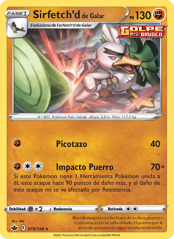 Sirfetch'd de Galar 79 — Reinado Escalofriante (Spanish Pokémon TCG card)