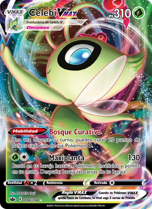 Celebi VMAX 8 — Reinado Escalofriante (Spanish Pokémon TCG card)