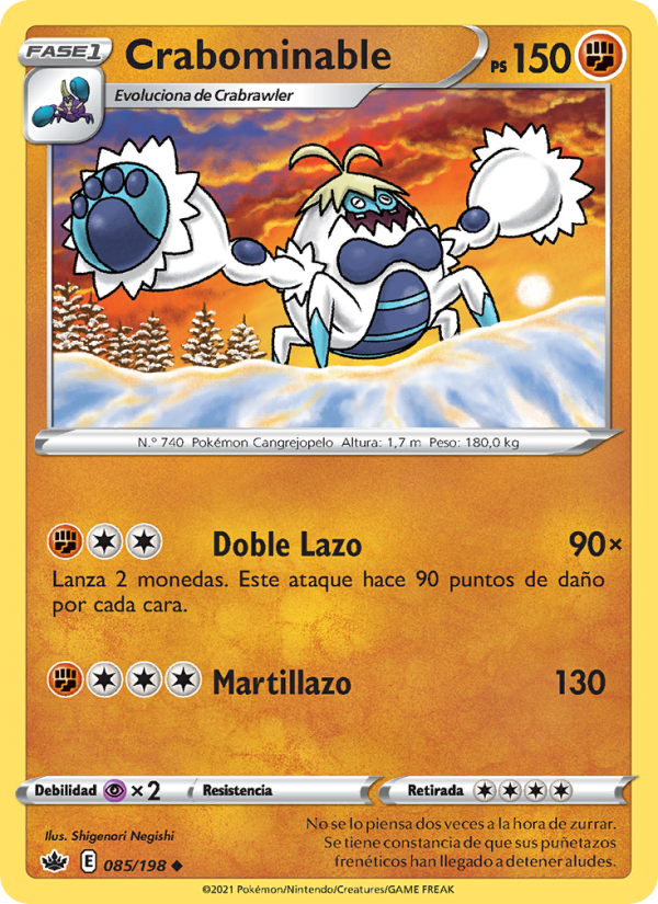 Crabominable 85 — Reinado Escalofriante (Spanish Pokémon TCG card)