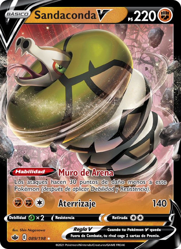 Sandaconda V 89 — Reinado Escalofriante (Spanish Pokémon TCG card)