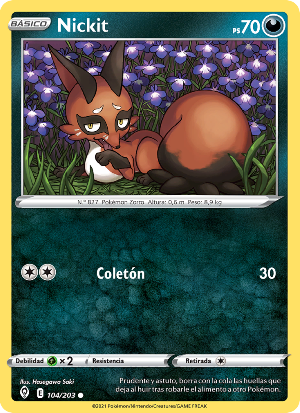 Nickit 104 — Cielos Evolutivos (Spanish Pokémon TCG card)