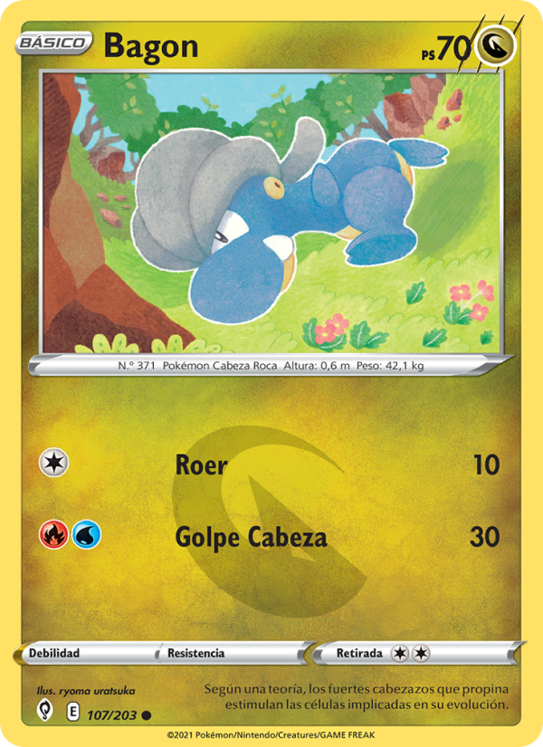 Bagon 107 — Cielos Evolutivos (Spanish Pokémon TCG card)
