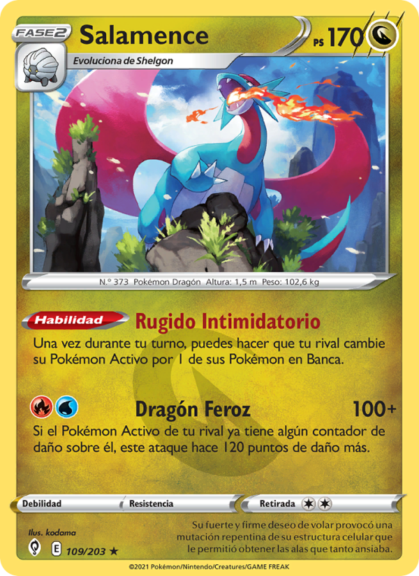 Salamence 109 — Cielos Evolutivos (Spanish Pokémon TCG card)