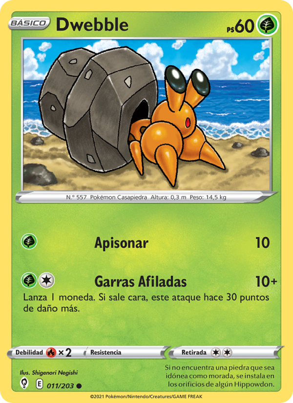 Dwebble 11 — Cielos Evolutivos (Spanish Pokémon TCG card)