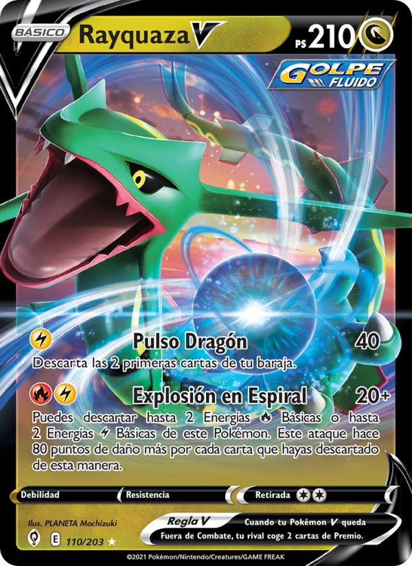 Rayquaza V 110 — Cielos Evolutivos (Spanish Pokémon TCG card)