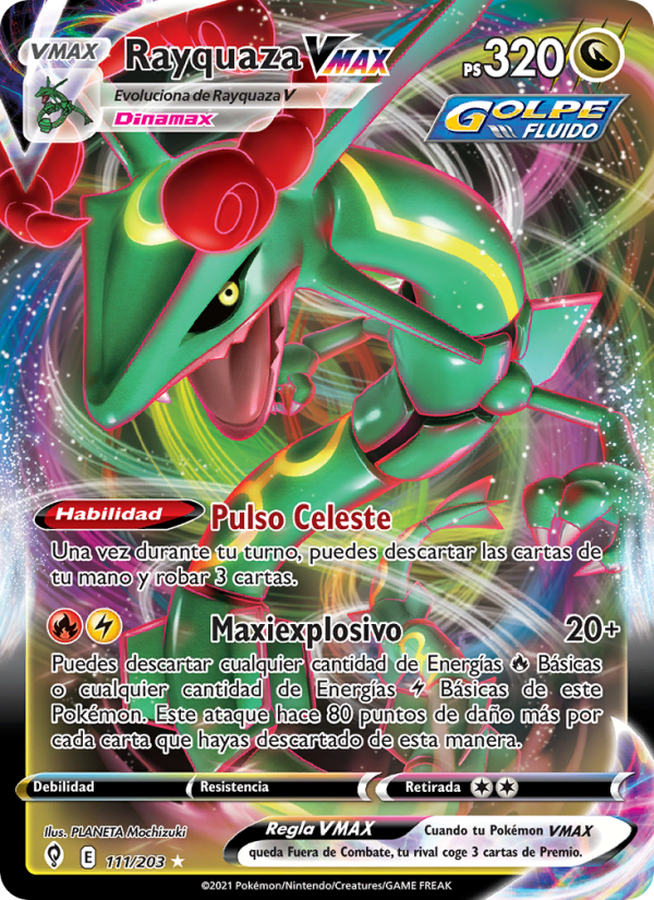 Rayquaza VMAX 111 — Cielos Evolutivos (Spanish Pokémon TCG card)