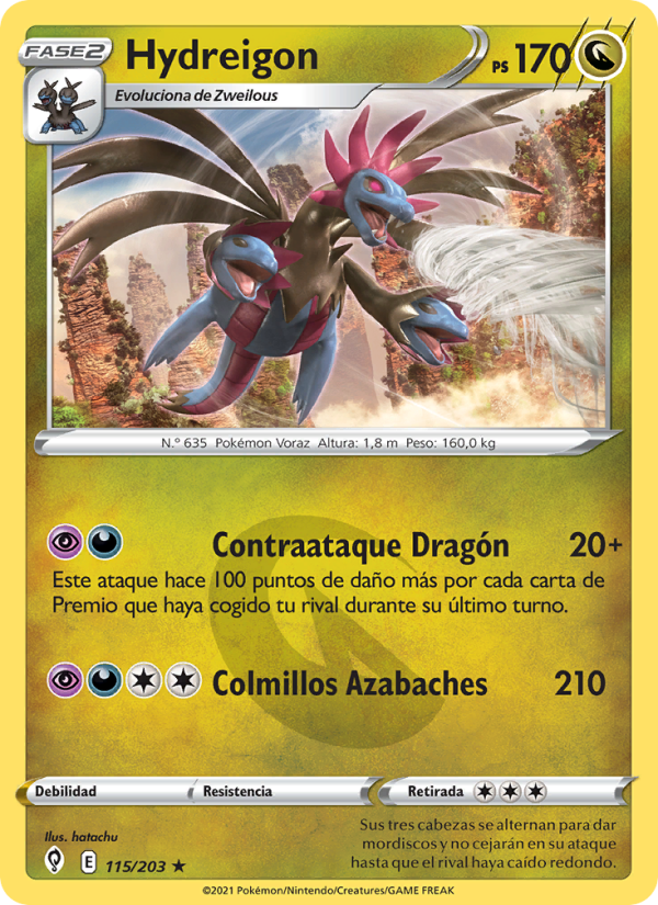 Hydreigon 115 — Cielos Evolutivos (Spanish Pokémon TCG card)