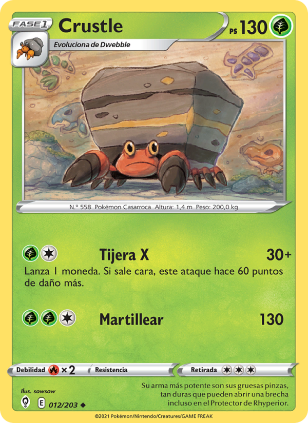 Crustle 12 — Cielos Evolutivos (Spanish Pokémon TCG card)