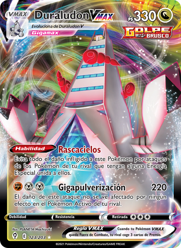 Duraludon VMAX 123 — Cielos Evolutivos (Spanish Pokémon TCG card)