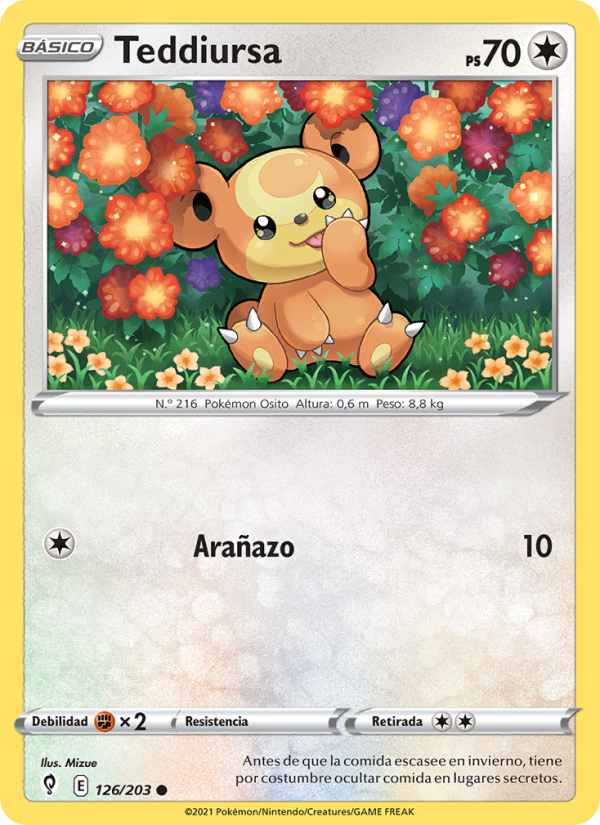 Teddiursa 126 — Cielos Evolutivos (Spanish Pokémon TCG card)