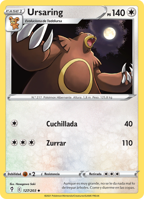 Ursaring 127 — Cielos Evolutivos (Spanish Pokémon TCG card)