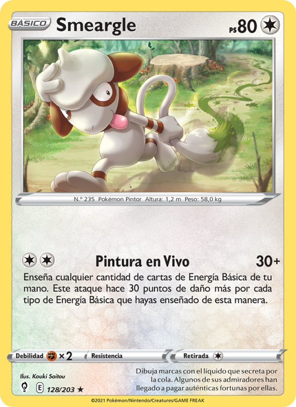 Smeargle 128 — Cielos Evolutivos (Spanish Pokémon TCG card)